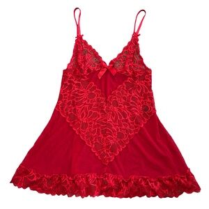 NWOT Frederick's of Hollywood Scarlet Lace Slip Lingerie Nighty Nightgown Sz 1X